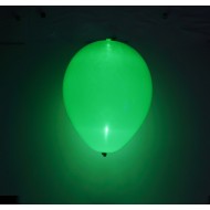 Grøn LED 11" latex ballon - 5-Pack